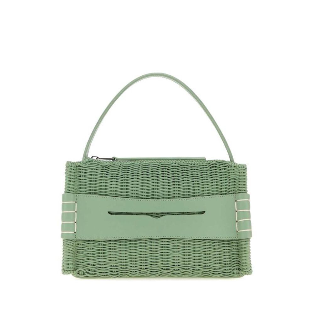 Jw Anderson Women Pastel Green Leather Loafers Handbag